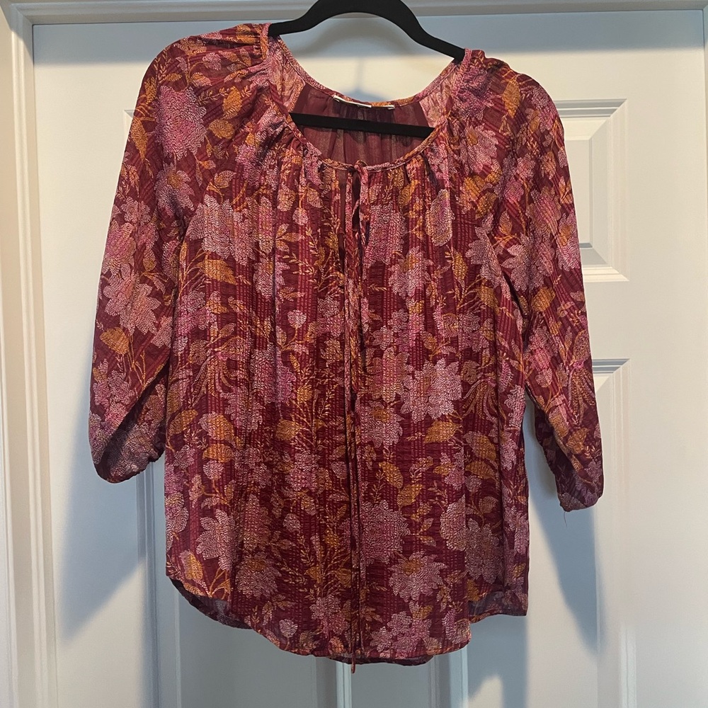 Loft floral 3/4 sleeve blouse.